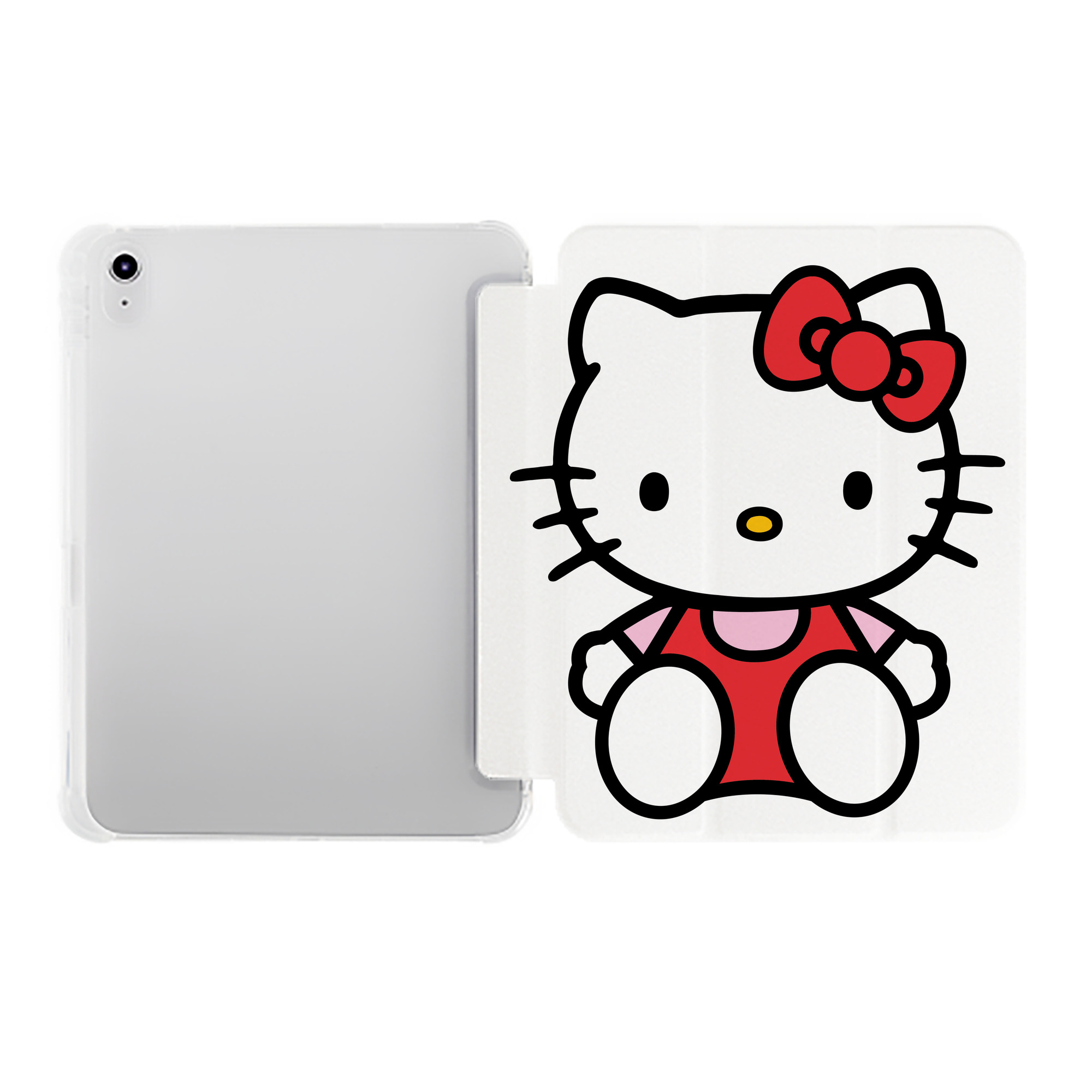 （画像用） Hello Kitty ハローキティ IPad ケース ペン収納付き 三つ折りスタンド PUレザー×シリコン 対応機種9.5/10.5/10.9インチ